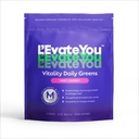 L'Evate You Vitality Daily Greens Powder (28 portions) 30 Superfoods, 9 Greens - pour un booster d'énergie cellulaire, alimenté par le complexe de charge M pour l'énergie toute la journée (Tart Cherry)