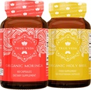 True Veda Energize Bundle USDA Organic | Multi-Award-Winning | Organic Moringa | Organic Holy Basil Capsules