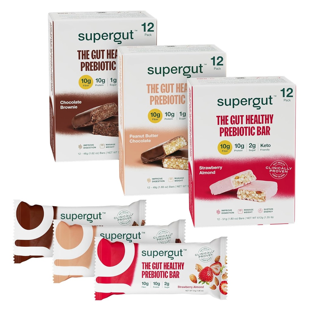 Bars prébiotiques Supergut Replacement des repas (Boost GLP-1).