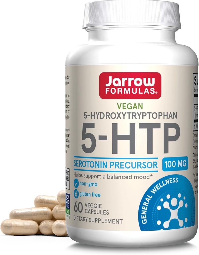 Jarrow Formulas® 5-HTP, 100 mg, Serotonin Precursor, 60 Veggie Capsules, 60 Day Supply