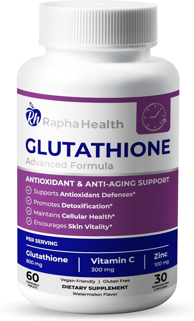 Glutathion amélioré avec la vitamine C et le zinc (en anglais) Antioxydant avancé et soutien immunitaire (en anglais) Detox & Skin Health Formula (en anglais) 60 comprimés - 1 (1) mois d'approvisionnement