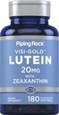 Piping Rock Lutein et Zeaxanthin Supplément $ 20mg $ 180 Softgels de l'extrait de Marigold $ Non-OGM, sans gluten