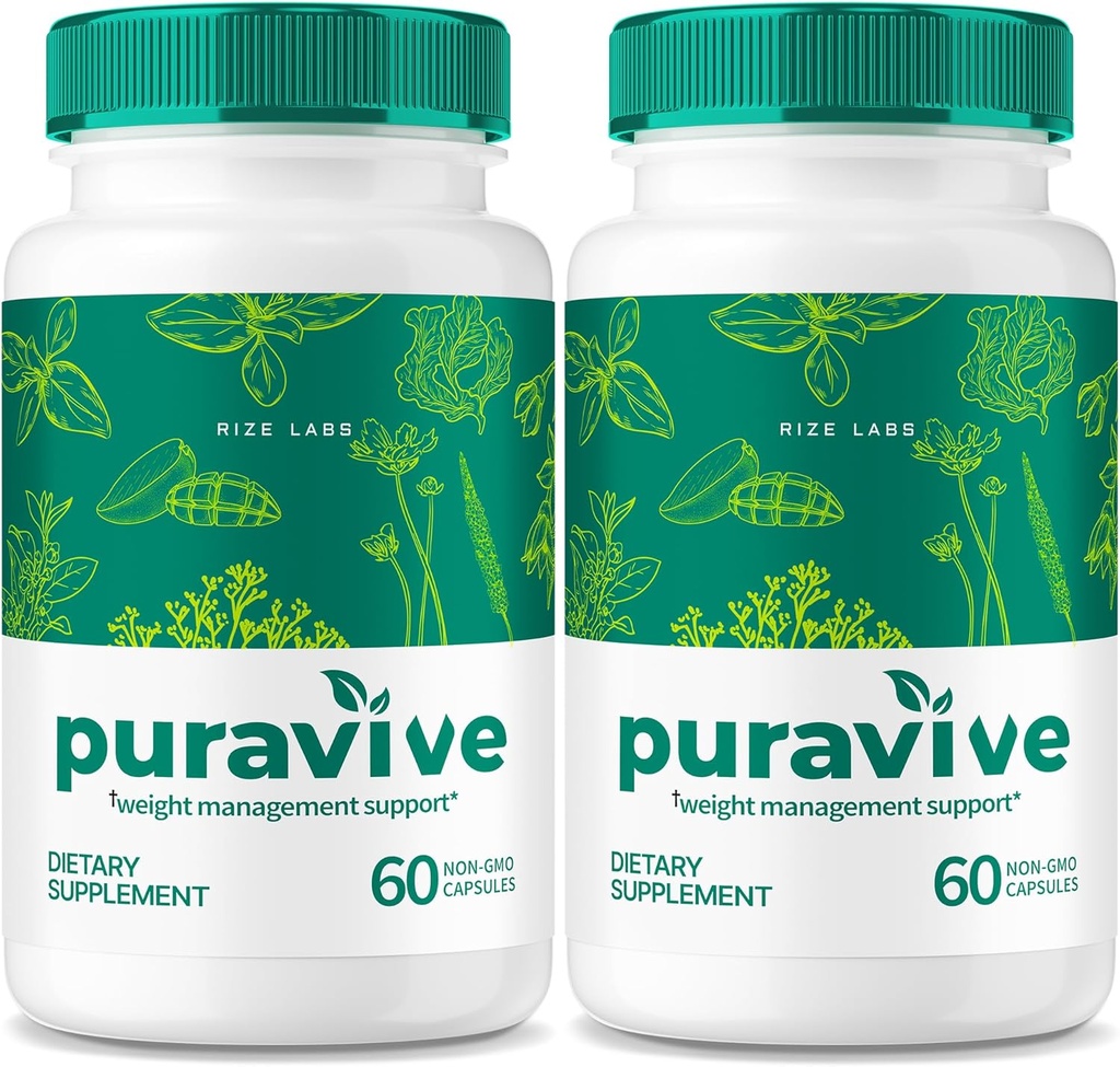 (2 Pack) Puravive, Puravive Capsules de perte de poids, Puravive Méthode de riz exotique, tout le détox naturel et le nettoyage support, Pura Vive Keto Reviews (120 Capsules)