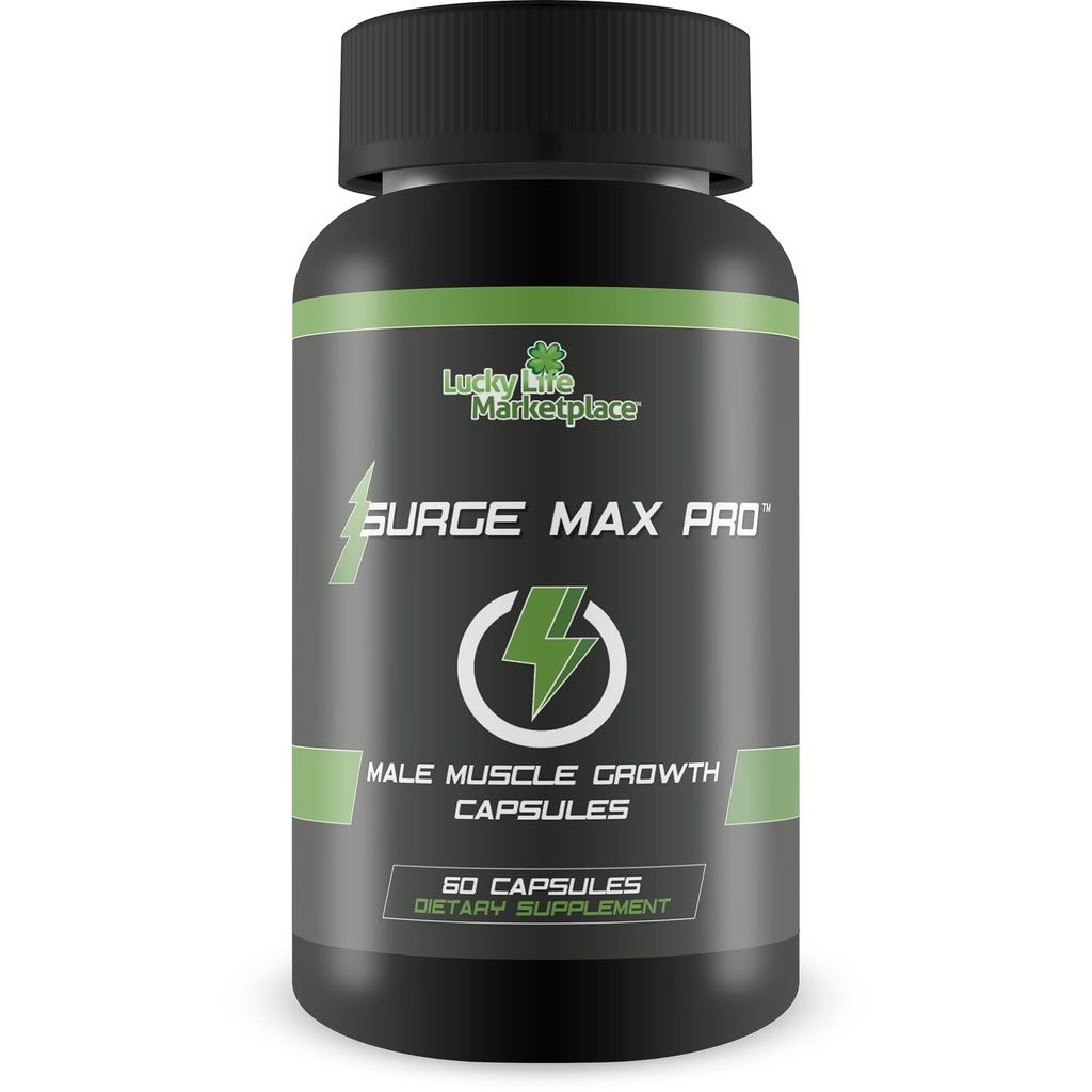 Surge Max Pro - Formule de croissance musculaire - Améliorer la puissance, la force, l'endurance et l'énergie - Pompe musculaire explosive - Gros gains - Aide à la livraison d'oxygène et de nutriments aux muscles - L-Arginine - Construire une masse musculaire