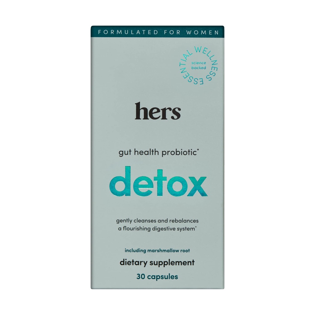 Hers Detox Supplement - Supplément probiotique pour les femmes pour la désintoxication - Aide à soutenir un système digestif sain - Végétarien - 30 Capsules
