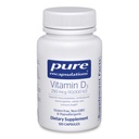 Encapsulations pures Vitamine D3 250 mcg (10 000 UI) - Supplément pour soutenir la santé des os, des articulations, des seins, du coeur, des colonies et des immunes - avec la vitamine D premium - 120 capsules
