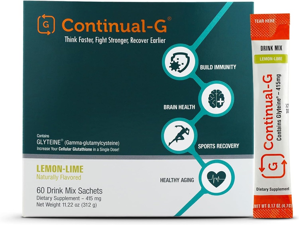 CONTINUAL - G Poudre - Précurseur de glutathion cellulaire prouvé cliniquement bénéfice de la glytéine et de la fibre solaire