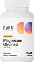 PureFormulas Magnésium Glycinate 100 mg Support quotidien pour le stress, les nerfs, le sommeil, les muscles, le métabolisme Pure Magnésium Glycinate Supplément pour les femmes et les hommes Magnesio Non-GMO 240 Comprimés