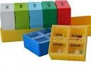 Large Weekly Pill Case, 7-Day Pill Case Compartments, Pill Organizer 4 Times Daily, 4-A-Day Pill Container, Secure Compartments, 7.8 x 2.3 x 2.3 in, Yellow