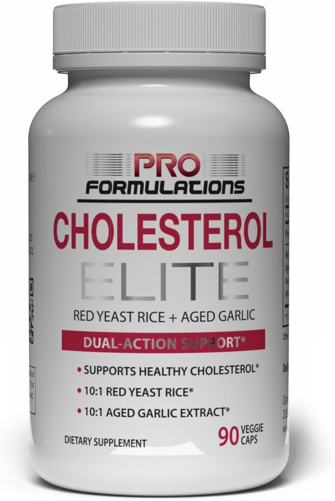 Pro Formulations MD Cholestérol Elite – Dual Action Cholestérol Support – 90 capsules Veggie – Powered by Red Yeast Rice & Aged Ail Extract – Enhanced with Inositol & Articoke Extract