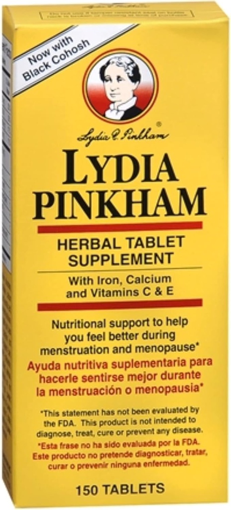 Lydia Pinkham Soutien nutritionnel pour les femmes - Lydia Pinkham Comprimés à base de plantes, vous aide à vous sentir mieux pendant la menstruation et la ménopause- 150 comprimés