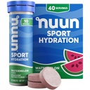 Nuun Sport Electrolyte Tablets with Magnesium, Calcium, Potassium, Chloride & Sodium, Gluten Free & Vegan, Watermelon, 4 Pack (40 Servings Total)