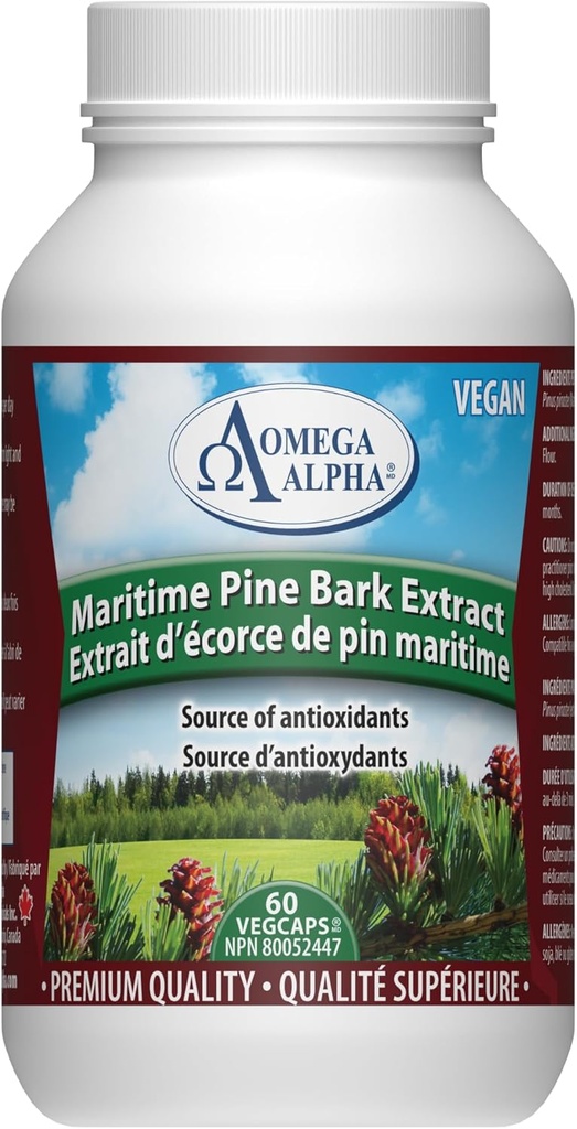 Extrait de pin Maritime Omega Alpha Anti Hypertension 60 Capsules