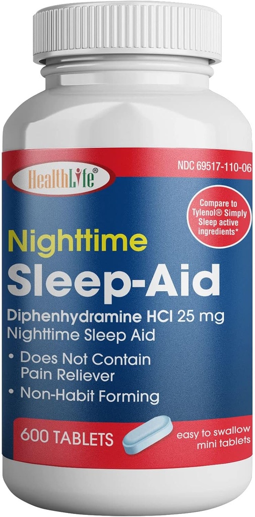 SantéPharma Sleep-Aid nocturne, Caplets HCL de la diphénhydramine, 25 mg (bleu), 600 Nombre