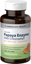 American Health Papaya Enzyme Comprimés à croquer - favorise l'absorption des nutriments, aide à la digestion et rafraîchit la respiration avec la chlorophylle et l'huile de menthe - sans gluten, végétarien - 250 Compte