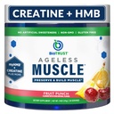 Constructeur de muscles sans âge BioTrust - Poudre de HMB créatine avec vitamine D3 et bétaïne - construire et conserver naturellement en déclin de masse musculaire et de force - punch de fruits, 30 portions