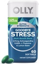OLLY Ultra Strength Au revoir Stress Softgels, GABA, Ashwagandha, L-Theanine et Lemon Baume, Supplément de soulagement du stress - 60 Comte