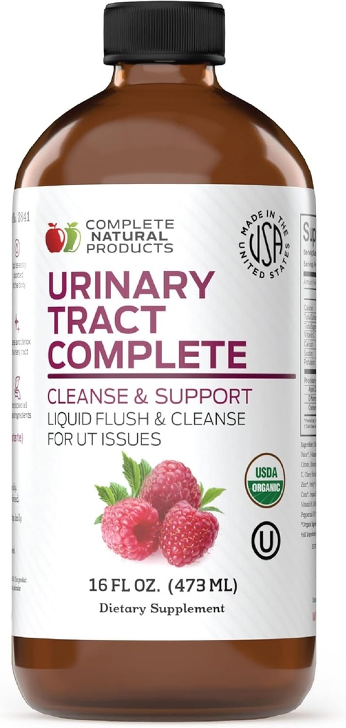 Produits naturels complets Tract urinaire complet 16 oz - supplément liquide pour la santé du tract urinaire avec canneberge biologique, D-mannose, racine de betterave, graines de fenouil et curcuma