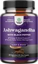 Poudre de racine 60 Ashwagandha bio - Ashwagandha avec des suppléments de poudre d'extrait de poivre noir pour la détente, le sommeil et le soutien immunitaire pour les femmes et les hommes - Suppléments de racine de Whitania Somnifera biologique