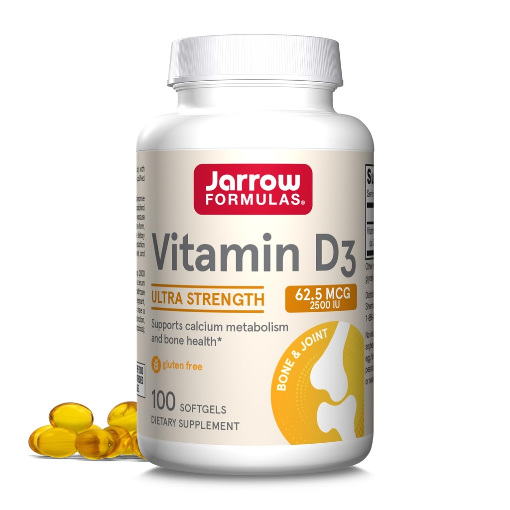Formules de Jarrow MagMind Cerveau Capsules santé et vitamine D3 Softgels - Supplément Cerveau pour le soutien de la mémoire et la santé osseuse - 90 Compte et 100 Compte
