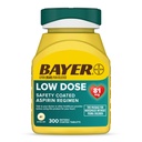 Bayer Aspirine faible dose 81 mg, comprimés enrobés entériques, médecin recommandé, prévention secondaire des maladies cardiovasculaires, 300 comprimés enrobés de sécurité