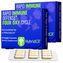 Supplément de soutien immunitaire rapide HybridCR – Supplément d'immunité 4 jours - Immune Defense Booster avec Echinacea, Ginseng, Andrographis, Zinc, Sélénium – Support système de taille de voyage – 24 capsules, 2 boîtes de dose