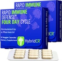 Supplément de soutien immunitaire rapide HybridCR – Supplément d'immunité 4 jours - Immune Defense Booster avec Echinacea, Ginseng, Andrographis, Zinc, Sélénium – Support système de taille de voyage – 24 capsules, 2 boîtes de dose