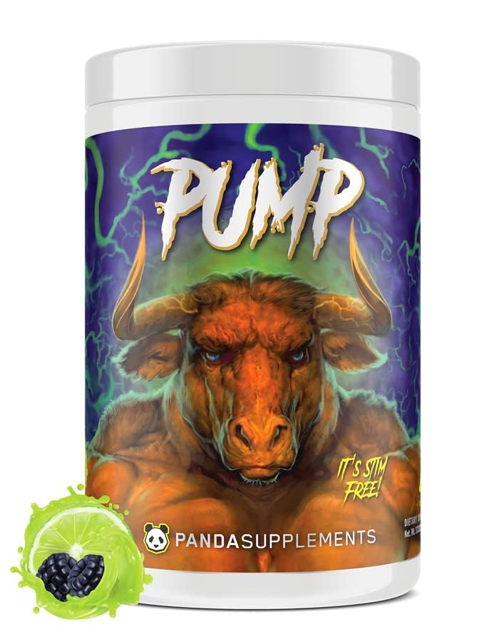 Underground Bio Labs Panda Supps Pompe, pré-entraînement, formule sans lump w/10G L-Citrulline Malate, Alpha GPC, Lions Mane, CognatiQTM, VasoDrive-AP® 40 Scoops (BlackBerry Lime)