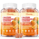 Calcium Magnesium Zinc Gummies with Vitamin D3 & K2 - High Absorption Magnesium Glycinate 400mg - Sugar Free Calcium Supplement - Support Nerve Muscle Mood & Immunity - for Adults Men Women Kids