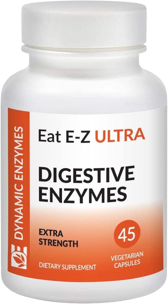 Mangez E-Z Ultra (45 comte) Enzymes digestifs pour la santé des Guts; Anti-flux; Enzyme digestive pour le soutien immunitaire