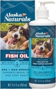 Alaska Naturals Wild Alaskan Fish Oil Complement for Dogs Peau and Coat with EPA DHA Omega 3 Fatty Acides Sustainable Liquid Food Topper 15,5 oz. Pompe