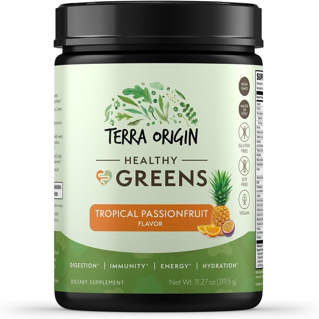 ORIGINAL TERRA Supplément de poudre de vert sain de Superfood Enzyme digestive et mélanges probiotiques d'Immune, de Gut et de soutien digestif pour les femmes
