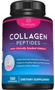 Capsules de Peptides Collagène Premium Sunergetic – 2500 mg de PEptides Collagène VERISOL Type 1 et Type 3 – Supplément Multi Collagène pour soutenir la santé articulaire, les cheveux, la peau et les ongles – 150 Capsules Collagène