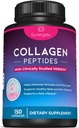 Capsules de Peptides Collagène Premium Sunergetic – 2500 mg de PEptides Collagène VERISOL Type 1 et Type 3 – Supplément Multi Collagène pour soutenir la santé articulaire, les cheveux, la peau et les ongles – 150 Capsules Collagène