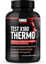 FORCE FACTOR Test X180 Thermo Testostérone Supplément et brûleur de graisse pour les hommes pour accélérer le métabolisme, réduire la graisse corporelle, construire le muscle maigre et augmenter la thermogenèse, 120 capsules