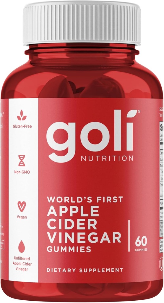 Goli vinaigre de cidre de pomme Vitamines Gommy - 60 Compte - vitamine B12, sans gélatine, sans gluten, végétalien et non-OGM