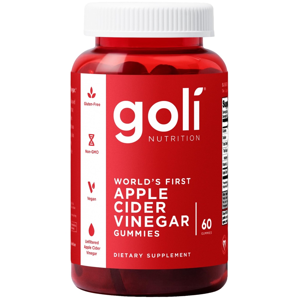 Goli vinaigre de cidre de pomme Vitamines Gommy - 60 Compte - vitamine B12, sans gélatine, sans gluten, végétalien et non-OGM