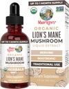 MaryRuth Organics Lions Mane Mushroom Supplement, jusqu'à 1 mois d'approvisionnement, Nootropic USDA Organic Lions Mane Extract Nervine Herbal Liquid Drops, Cerveau Santé Non-OGM L'alcool végétal sans teinture, 1 Fl Oz