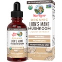 MaryRuth Organics Lions Mane Mushroom Supplement, jusqu'à 1 mois d'approvisionnement, Nootropic USDA Organic Lions Mane Extract Nervine Herbal Liquid Drops, Cerveau Santé Non-OGM L'alcool végétal sans teinture, 1 Fl Oz