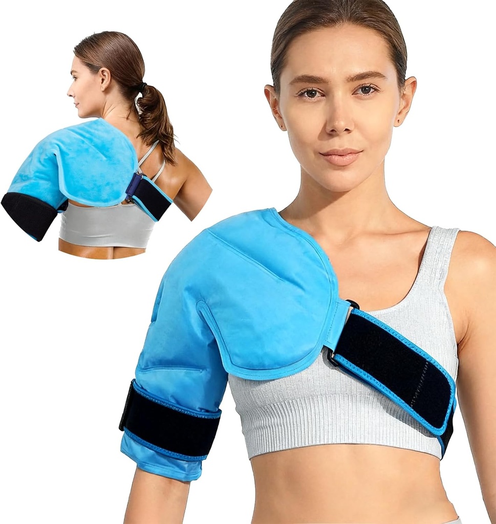 Paquet de glace d'épaule Rotator Cuff Cold Therapy Wraps, gel de bras d'épaule réutilisable Paquet de compression chaude à froid, soulagement de la douleur pour blessures, récupération après chirurgie, Tendonite, éponge pour épaule gauche droite