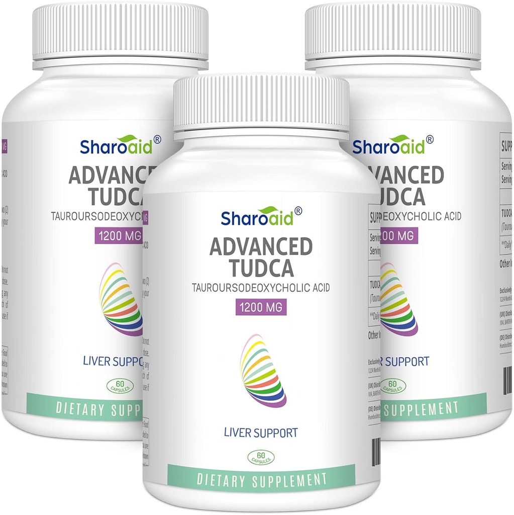 TUDCA Suppléments de soutien du foie 1200 mg-Troisième Partie Testé-Formule à haute résistance-sels biles pour le foie Detox Cleanse-180 Capsules végétaliennes pour le foie,Kidney,Gallbladder Health