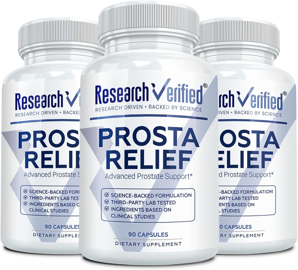 Recherche Vérifié Prosta Relief - Saw Palmetto et Bioperine - Prostate Health; Bladder & Urinary Health, Drive and Performance; Pure Natural, 90 Capsules (Pack of 3)