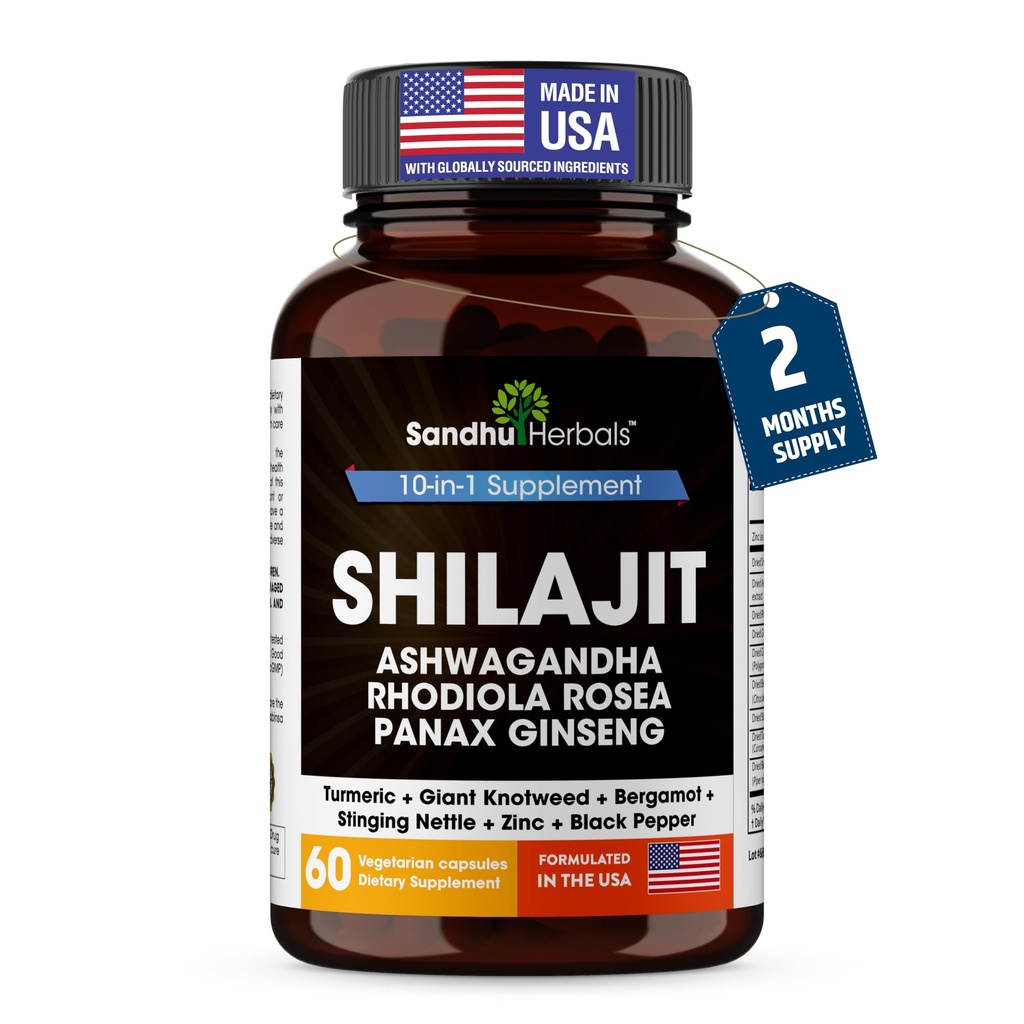 SANDHUHERBALS Capsules Shilajit pour hommes et femmes