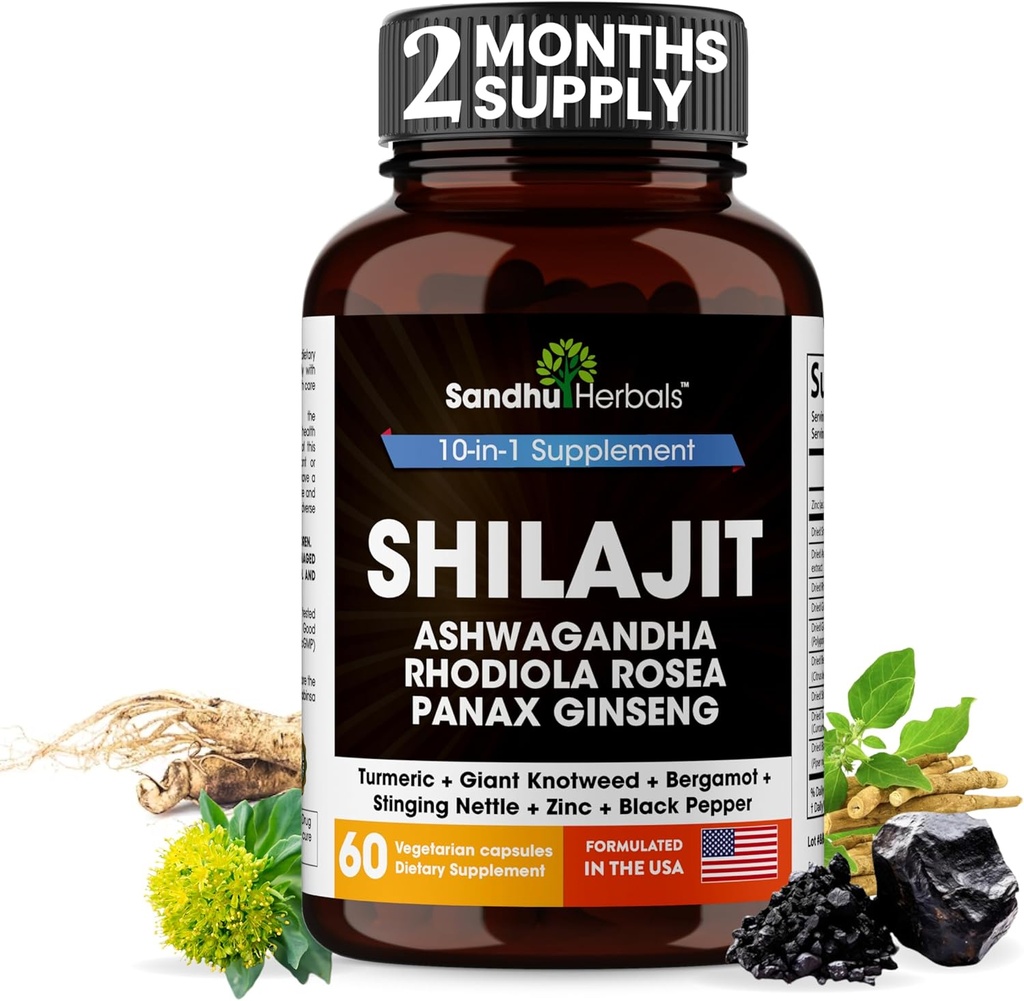 SANDHUHERBALS Capsules Shilajit pour hommes et femmes