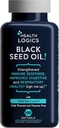 Logiques de santé Huile de graines noires, pressée à froid, riche source d'acides gras essentiels oméga 6 et 9, de Nigella Sativa (100 capsules de gel mou)