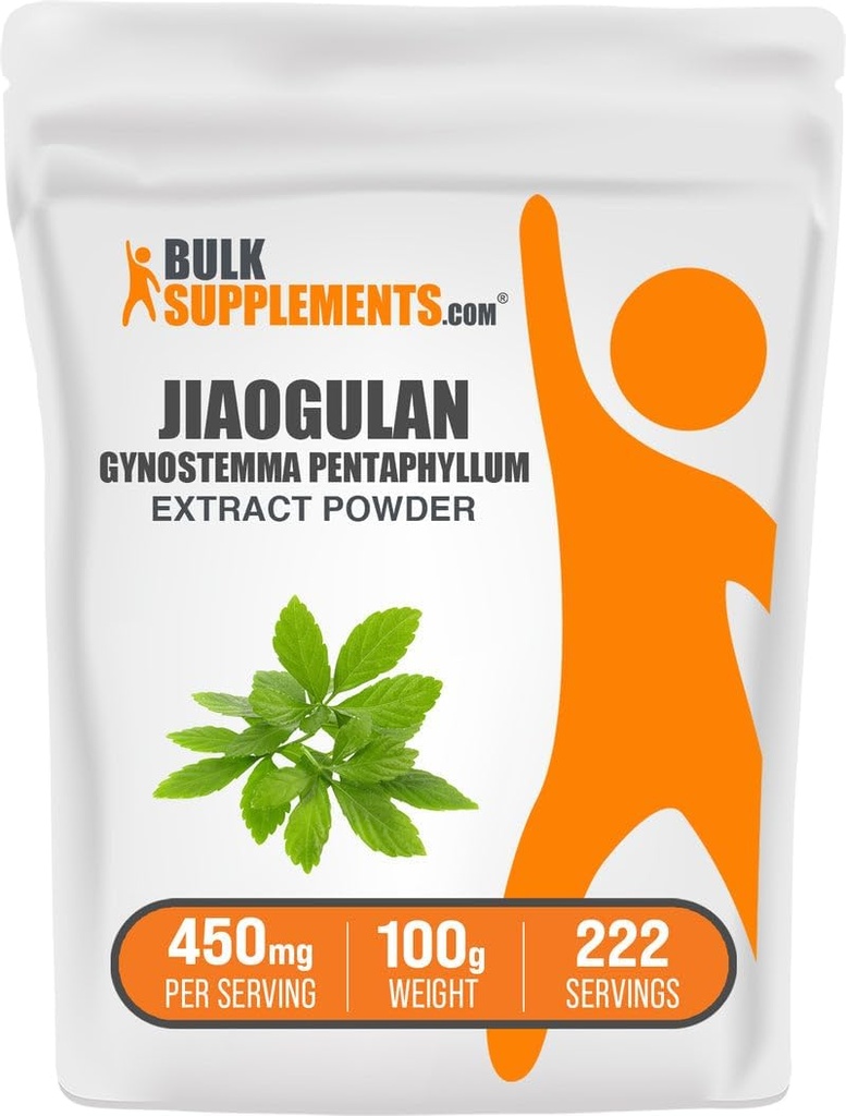 BulkSupplements.com Poudre d'extrait de jiaogulan - Gynostemma Pentaphyllum, poudre de jiaogulan, extrait de gynostemma - végétalien et sans gluten, 500mg par portion, 100g (3.5 oz) (paquet de 1)
