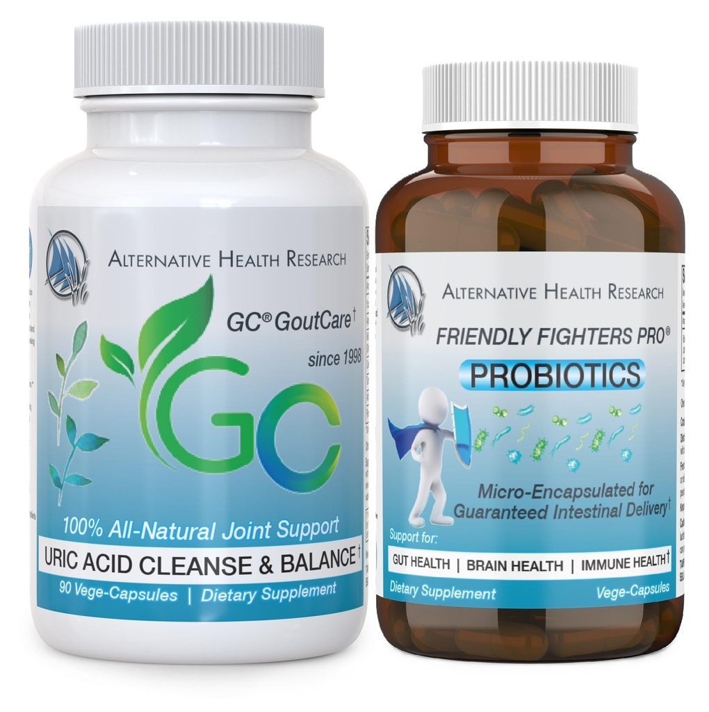 GC® GoutCare and Friendly Fighters® Probiotic: Un ensemble de nettoyage de l'acide urique et de l'inflammation pendant 30 jours