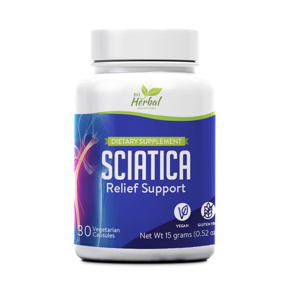 Sciatica Nerve Relief Support – Natural Supplement for Lower Back, Hip, and Leg Discomfort – Promotes Nerve Health, Mobility, and Comfort – Herbal Blend for Sciatic Relief