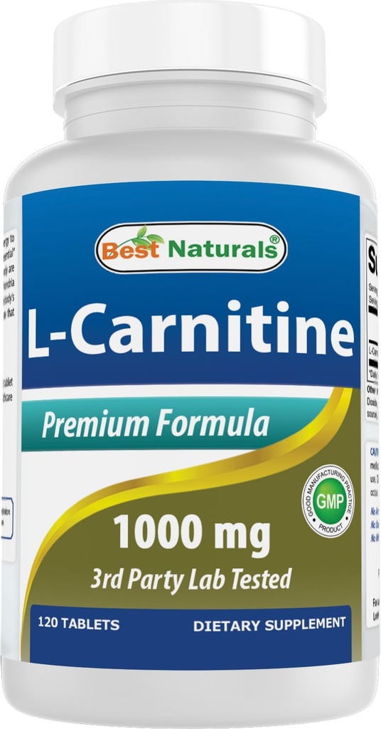 Meilleurs naturels L-Carnitine Fumarate 1000mg par comprimé - 120 Compte - Boosts Énergie Cellulaire