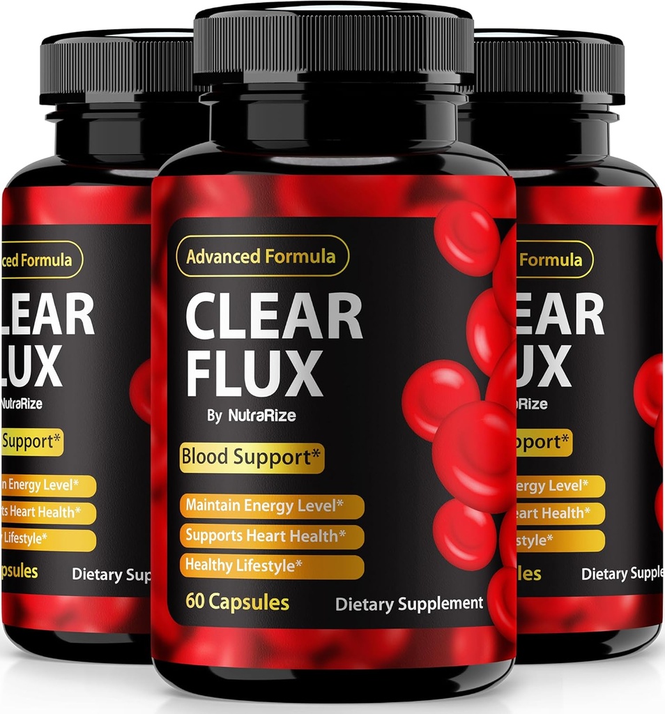 (3 packs) pilules de flux clair, capsules officielles de flux clair, soutien tout naturel, soutien Premium pour maintenir des niveaux stables et une circulation saine, examen de santé de flux clair naturel (180 capsules)